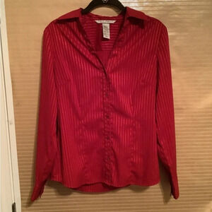 FRED DAVID~RED BLOUSE~DRESSY~NWOT~SIZE 8
